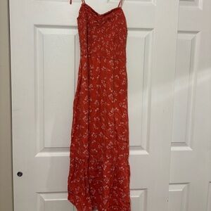 Abercrombie & Fitch Red Floral Midi Dress